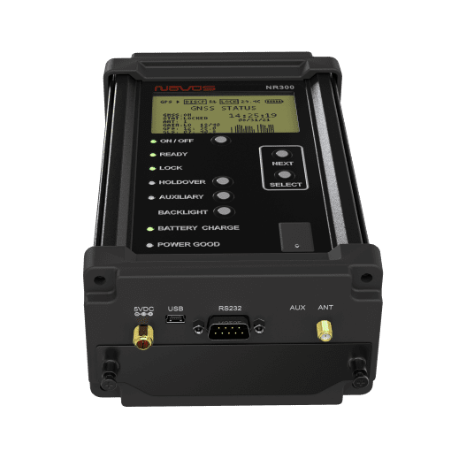 NR300 poratable frequency reference feature Rubidium holdover provides stability of 1 ppb for 4 hours- 10 MHz, PPS and IRIG outputs