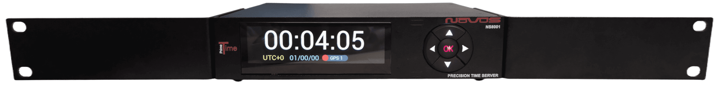 NS8001-NTP time server low cost with 10 MHz, PPS, and IRIG-B with rack mount kit